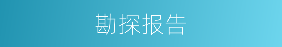勘探报告的同义词
