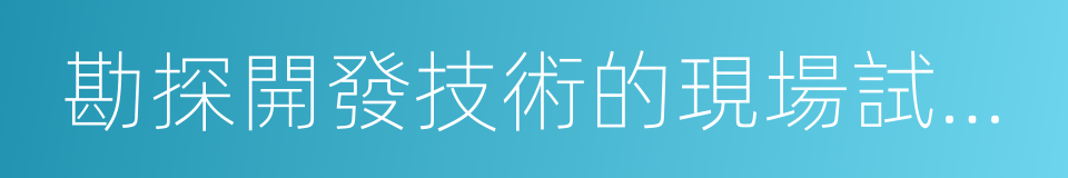 勘探開發技術的現場試驗費的同義詞