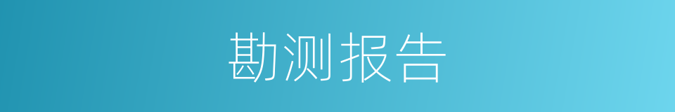 勘测报告的同义词