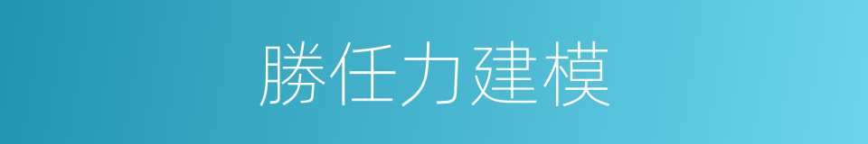 勝任力建模的同義詞