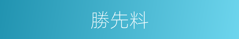 勝先料的同義詞