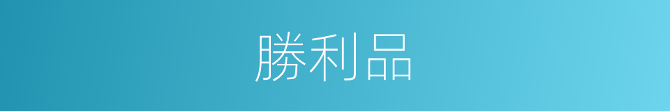 勝利品的意思