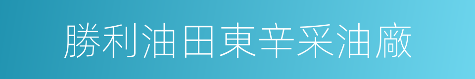 勝利油田東辛采油廠的同義詞