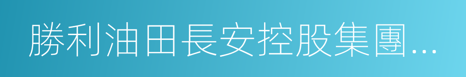 勝利油田長安控股集團有限公司的同義詞