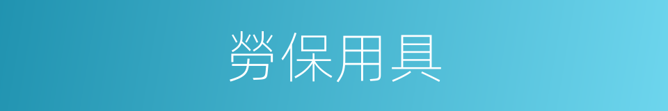 勞保用具的同義詞