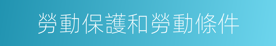 勞動保護和勞動條件的同義詞