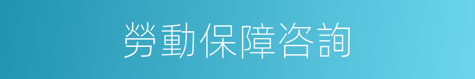 勞動保障咨詢的同義詞