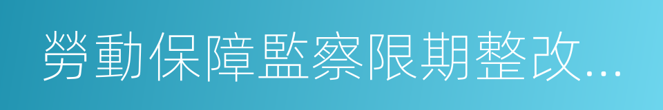 勞動保障監察限期整改指令書的同義詞