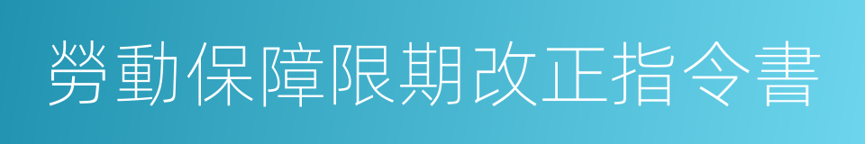 勞動保障限期改正指令書的同義詞