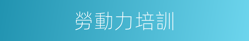 勞動力培訓的同義詞