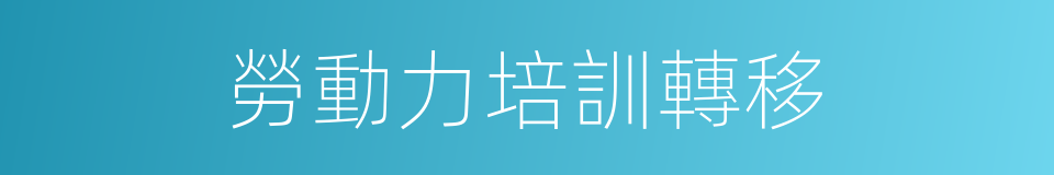 勞動力培訓轉移的同義詞