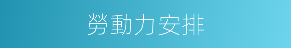 勞動力安排的同義詞