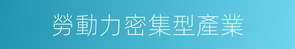 勞動力密集型產業的同義詞