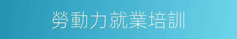 勞動力就業培訓的同義詞