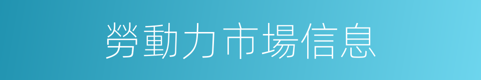 勞動力市場信息的同義詞