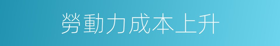 勞動力成本上升的同義詞