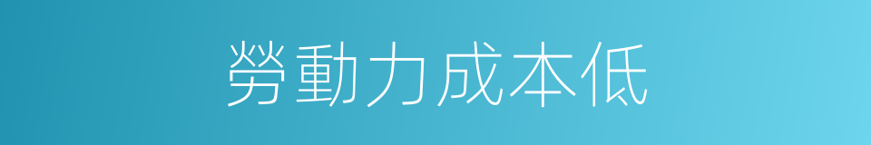 勞動力成本低的同義詞