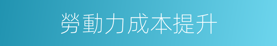 勞動力成本提升的同義詞