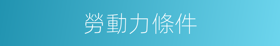 勞動力條件的同義詞