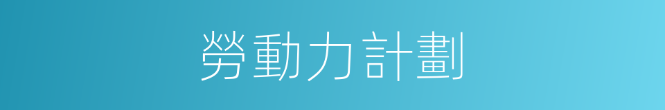 勞動力計劃的同義詞