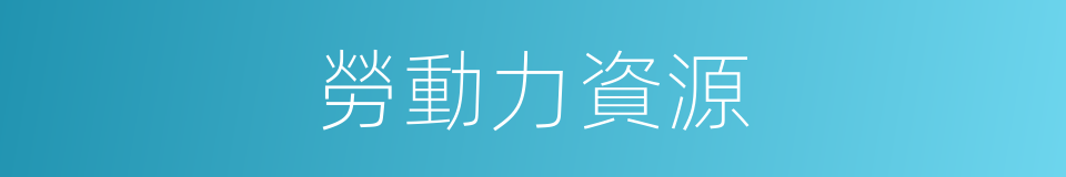 勞動力資源的同義詞