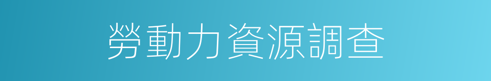 勞動力資源調查的同義詞