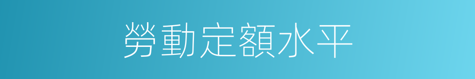 勞動定額水平的同義詞
