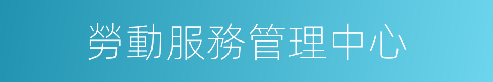 勞動服務管理中心的同義詞