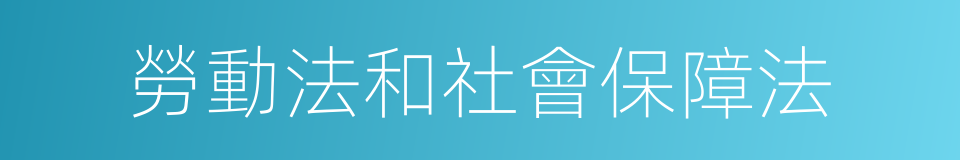 勞動法和社會保障法的同義詞