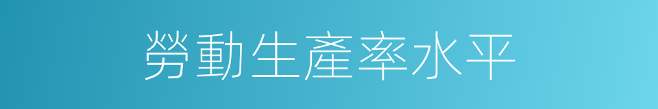 勞動生產率水平的同義詞