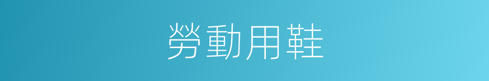 勞動用鞋的同義詞