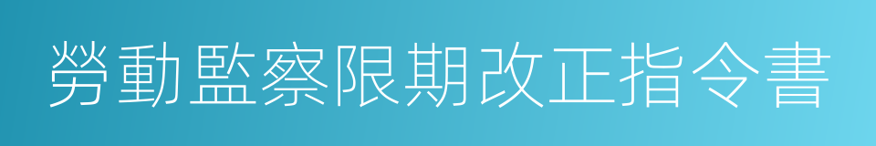 勞動監察限期改正指令書的同義詞