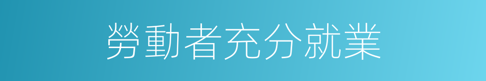 勞動者充分就業的同義詞