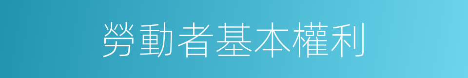 勞動者基本權利的同義詞