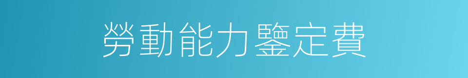 勞動能力鑒定費的同義詞