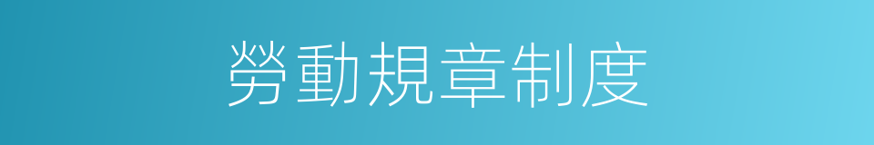 勞動規章制度的同義詞