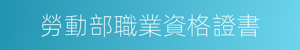 勞動部職業資格證書的同義詞