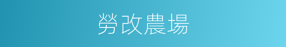 勞改農場的意思