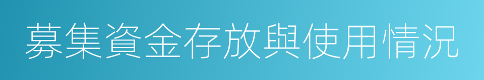 募集資金存放與使用情況的同義詞