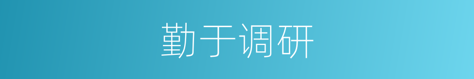 勤于调研的同义词