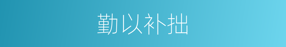 勤以补拙的同义词