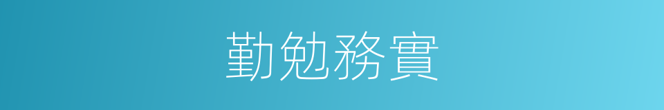 勤勉務實的同義詞