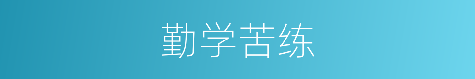 勤学苦练的意思