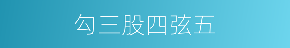 勾三股四弦五的同义词