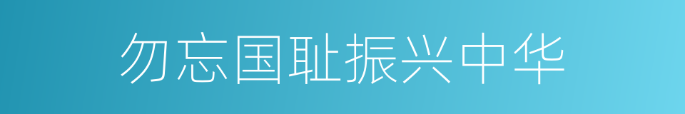 勿忘国耻振兴中华的同义词