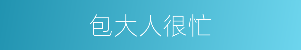 包大人很忙的同义词