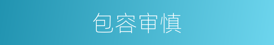 包容审慎的同义词