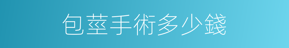 包莖手術多少錢的同義詞