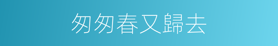 匆匆春又歸去的同義詞