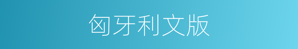匈牙利文版的同义词